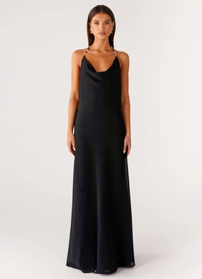 Morning Crush Cowl Maxi Dress - Black Smart Fashion