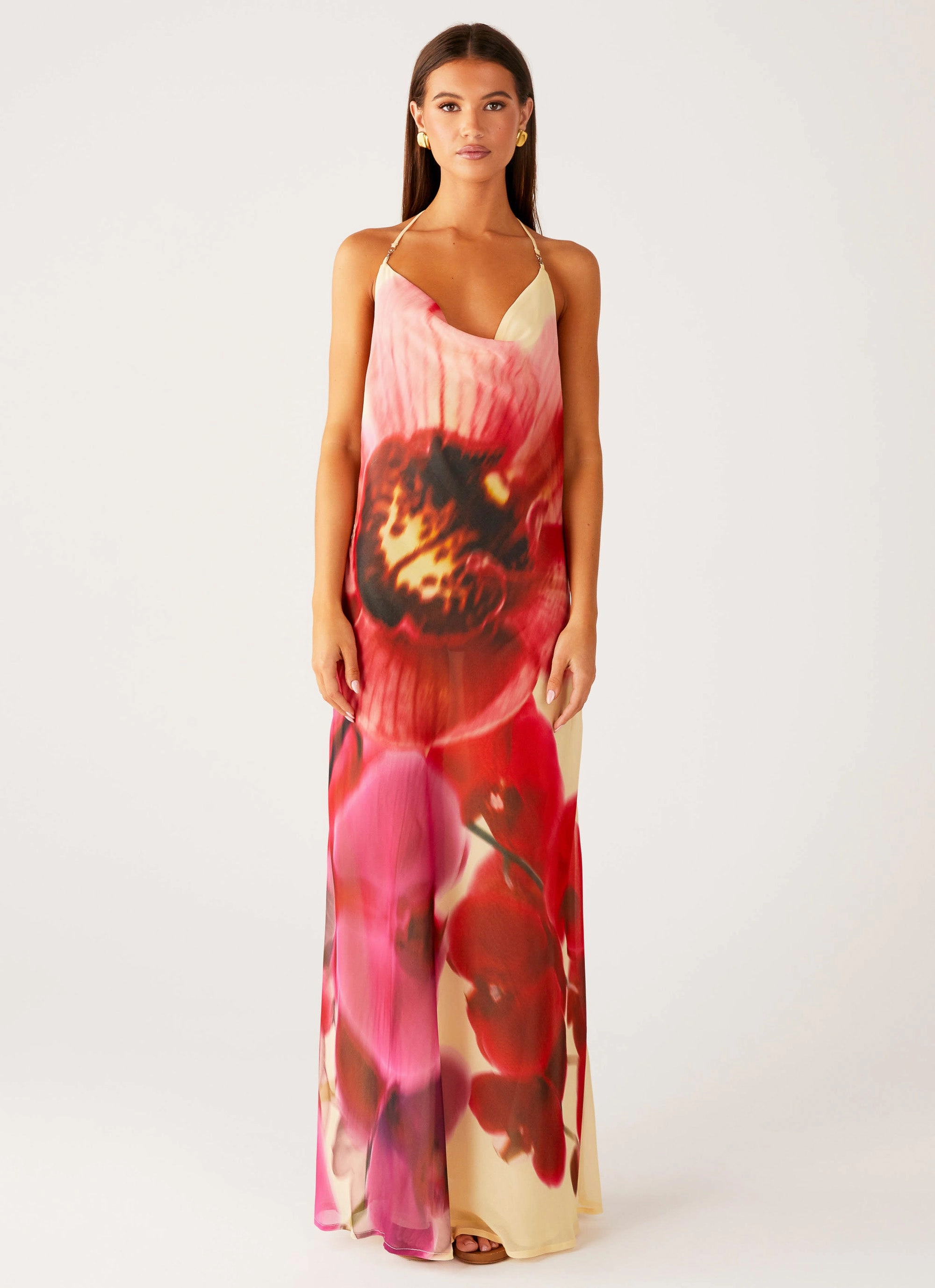Morning Crush Cowl Maxi Dress - Yellow Bloom Urban Style