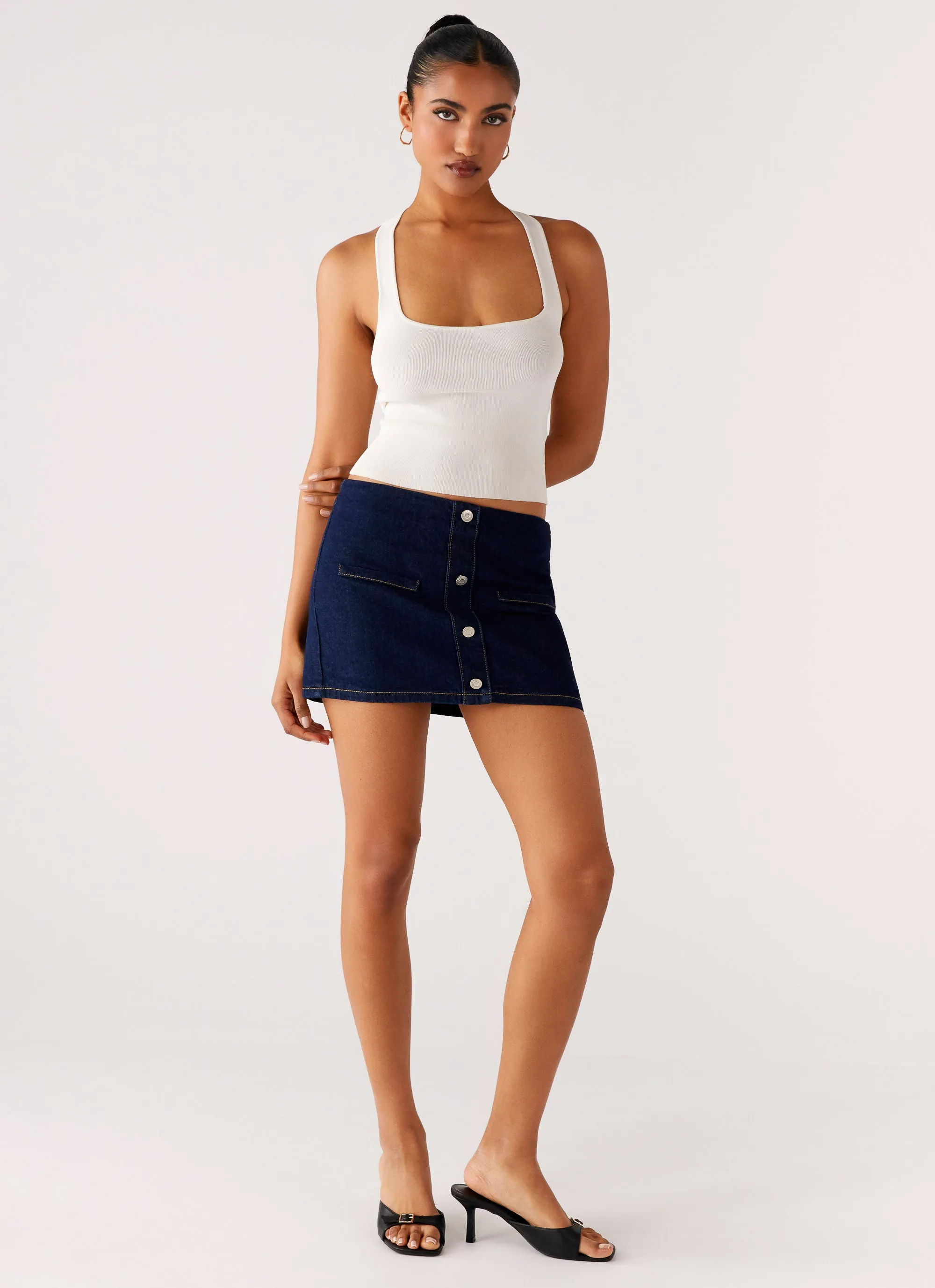 Morrison Denim Mini Skirt - Indigo gentle style Fashion Forward