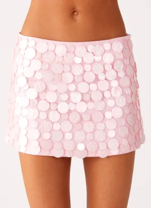 Movie Star Mini Skirt - Pink Sleek Form Movie Star Mini Skirt - Pink Design Detail