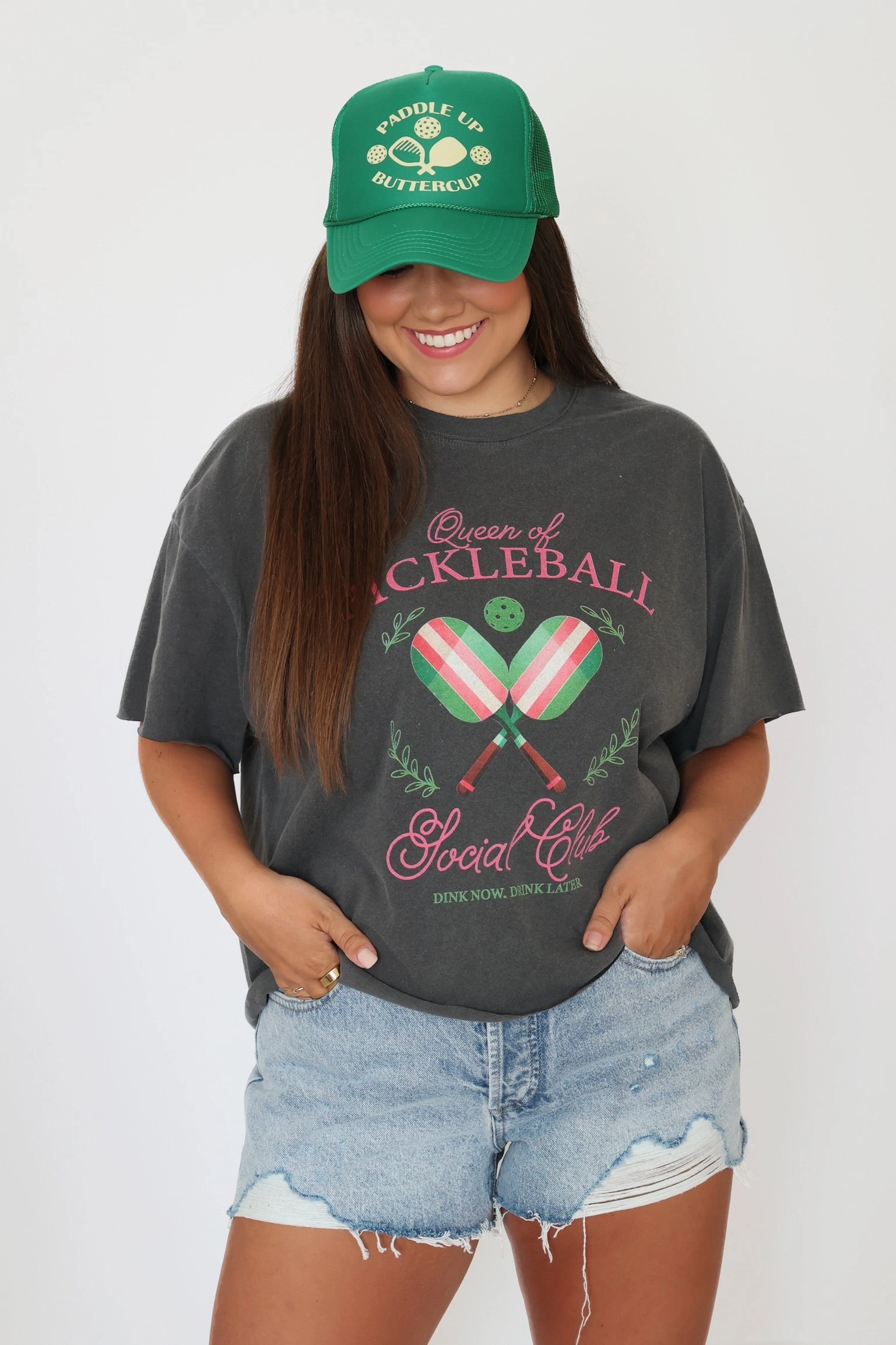 Multi Panel Design Queen of Pickleball Graphic Tee(FINAL SALE)
