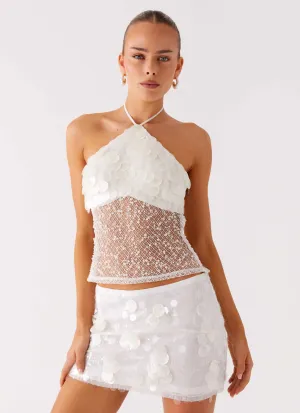 Multipanel Construction Shelly Halter Top - White Shelly Halter Top - White AdjustableCuffSystem Cool Weather