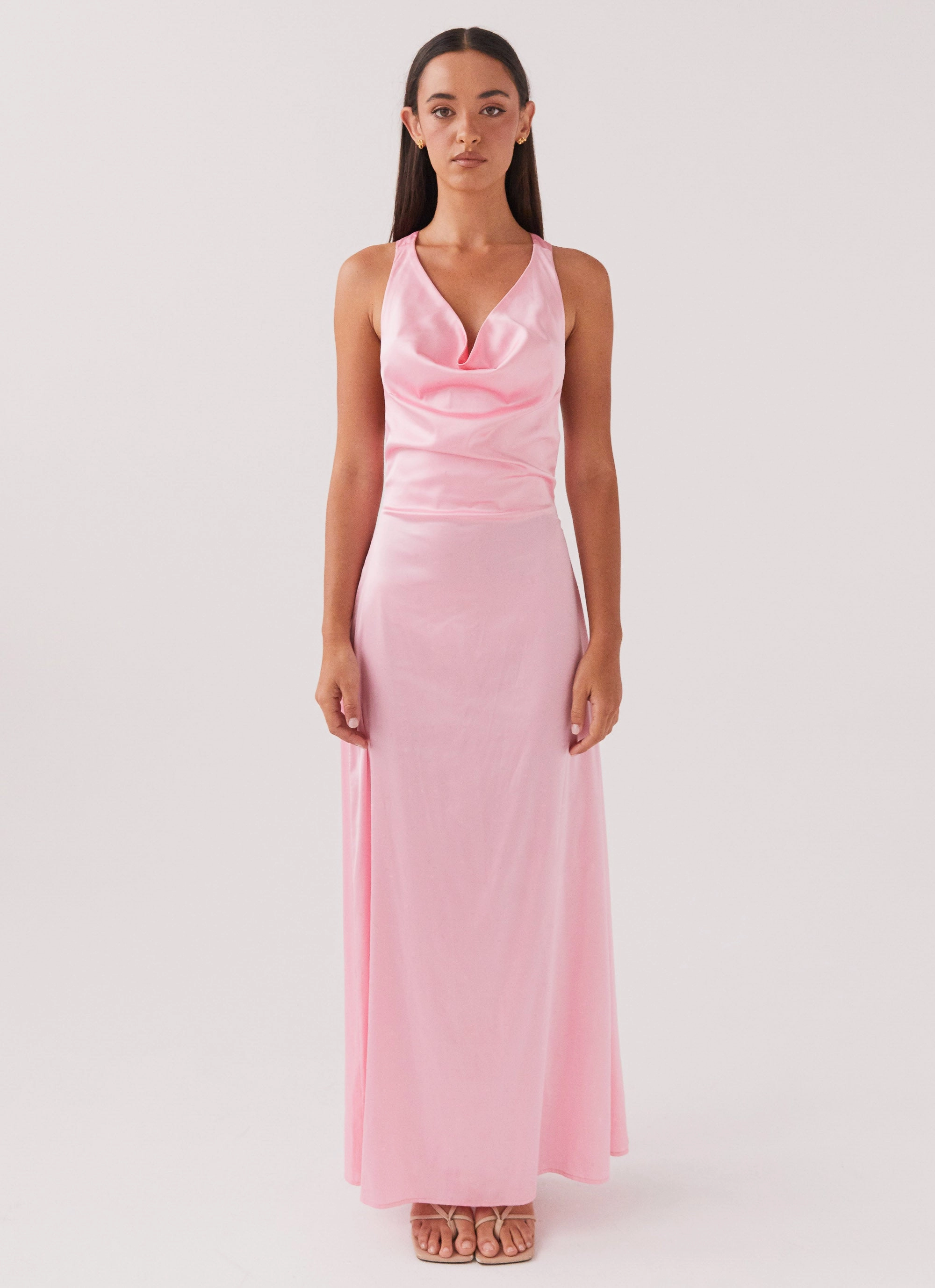 Smooth Mood Side Ruching Musa Maxi Dress - Candy