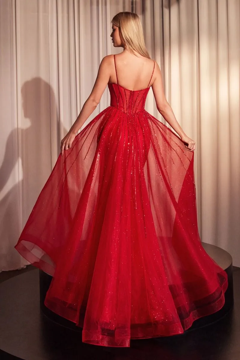 My Type | Beaded Fitted Gown With Overskirt | LaDivine CD863