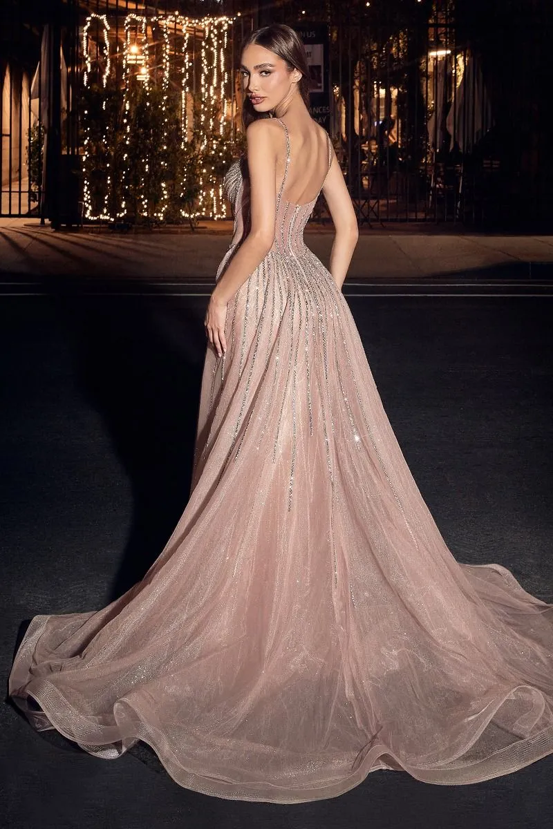 My Type | Beaded Fitted Gown With Overskirt | LaDivine CD863