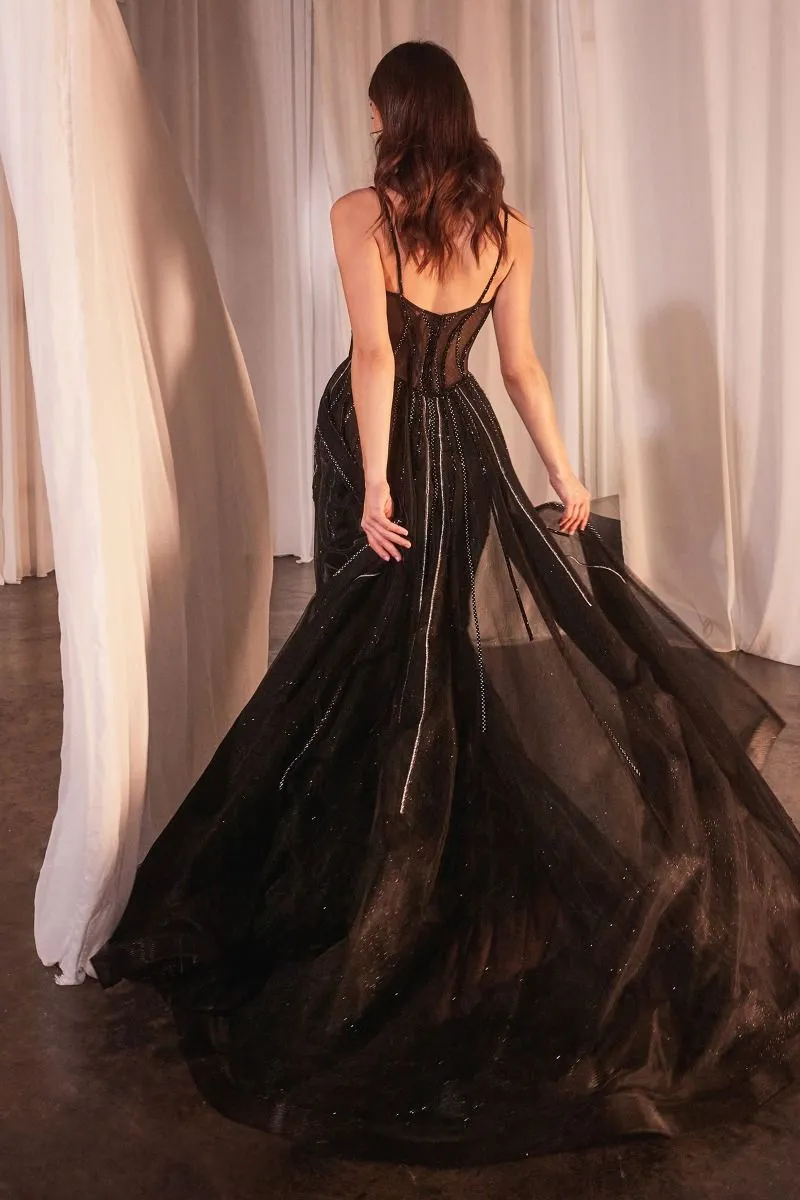 My Type | Beaded Fitted Gown With Overskirt | LaDivine CD863