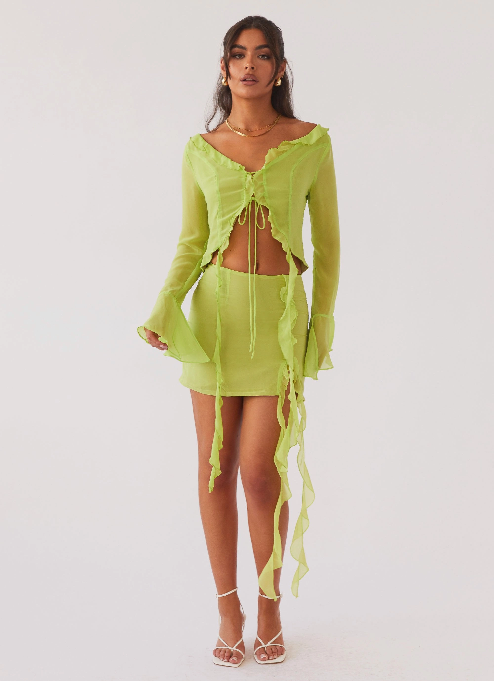 My Favourite Part Mini Skirt - Fern Heavyweight Fabric Moisture Wicking Finish