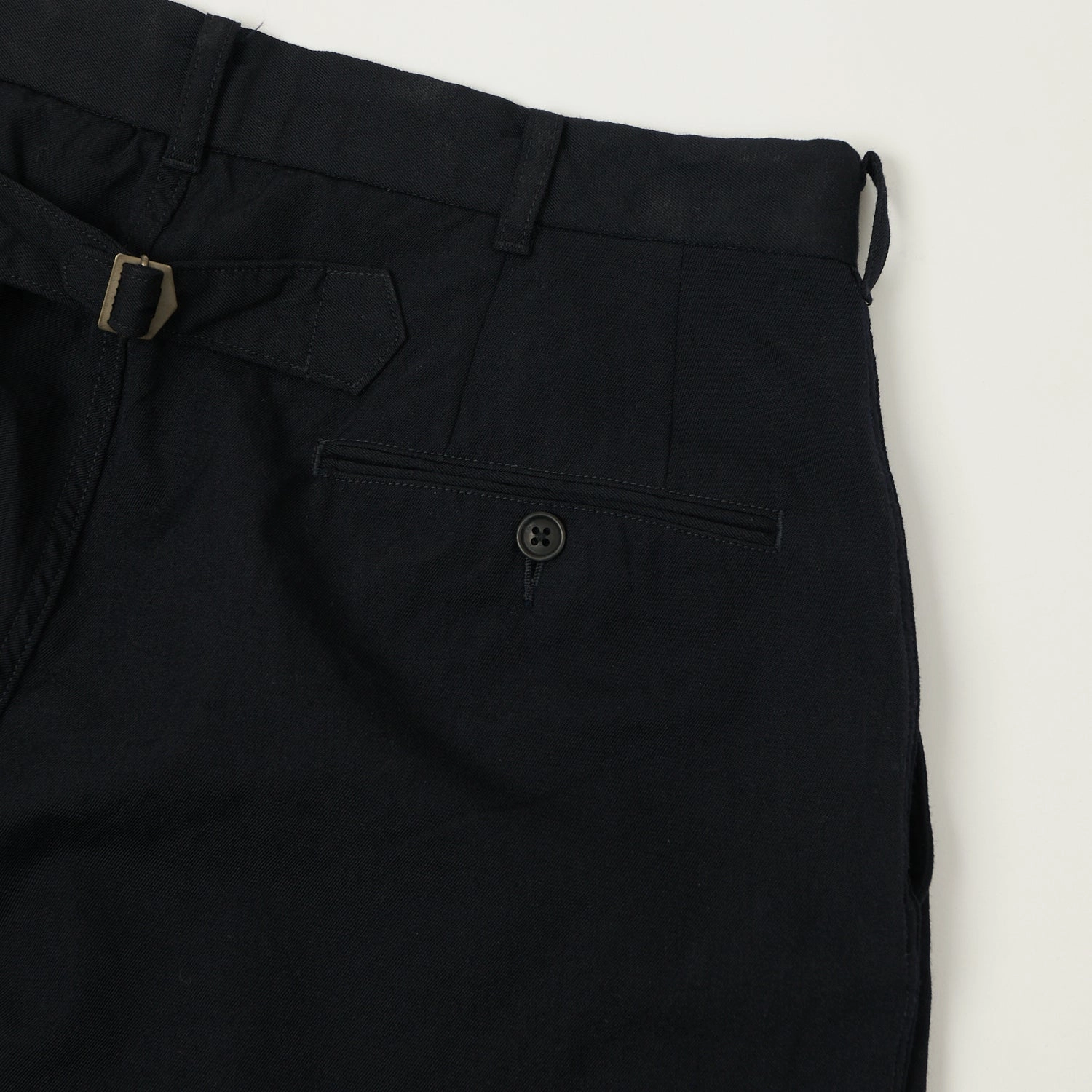 Nanamica Wool Gabardine Double Pleated Trousers - Dark Navy