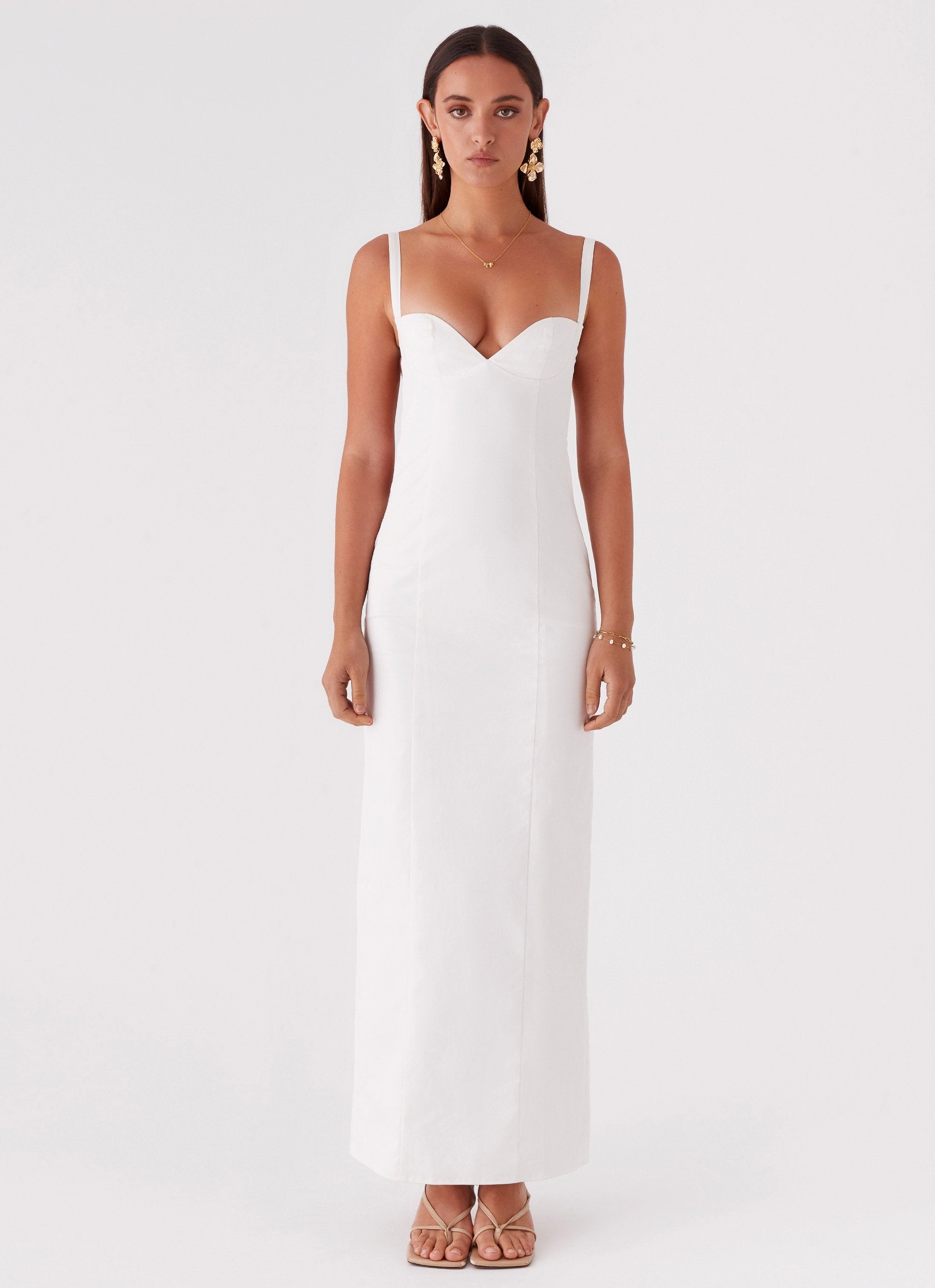 Sophisticated Elegance Naomi Backless Maxi Dress - Off White