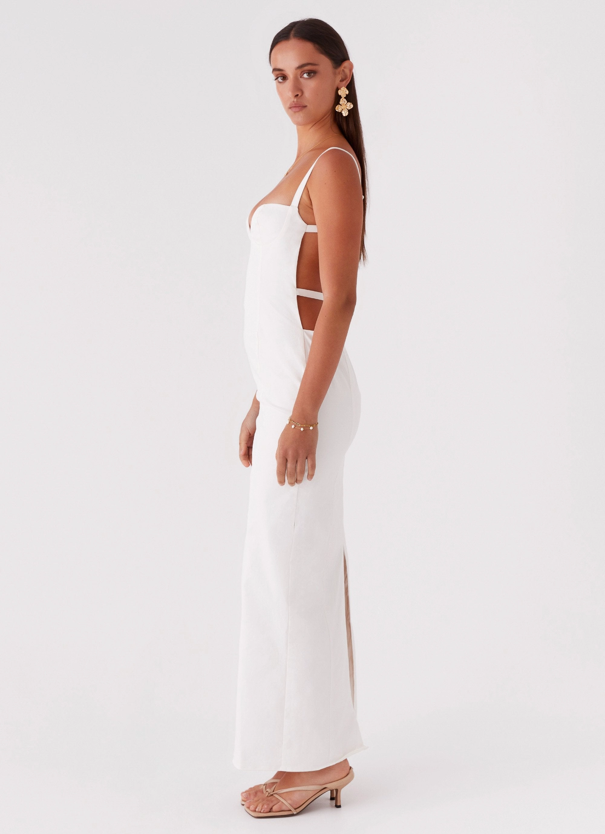 Polished Wear Youth Charm Naomi Backless Maxi Dress - Off White