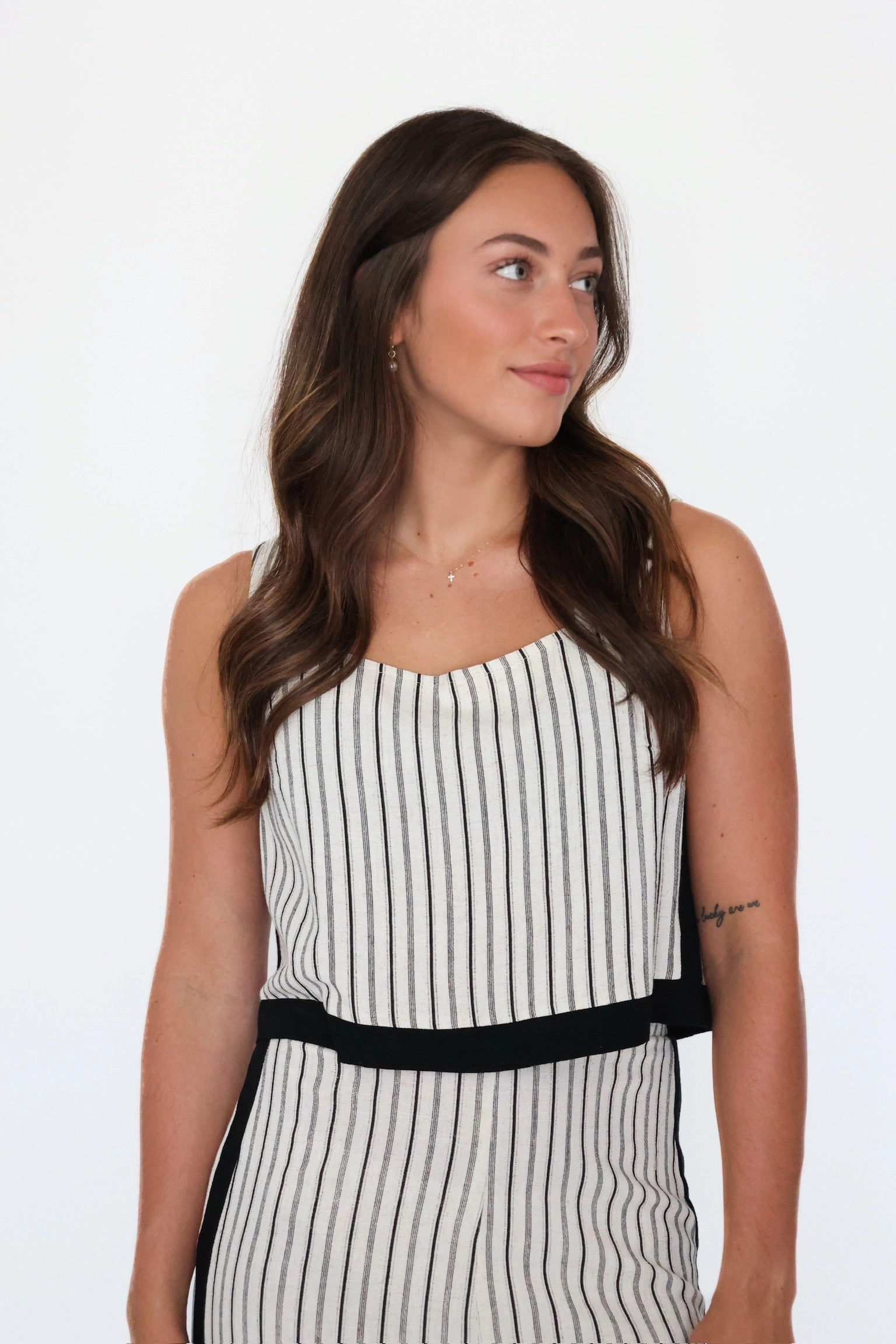 High Neck Design Natural Blend Top