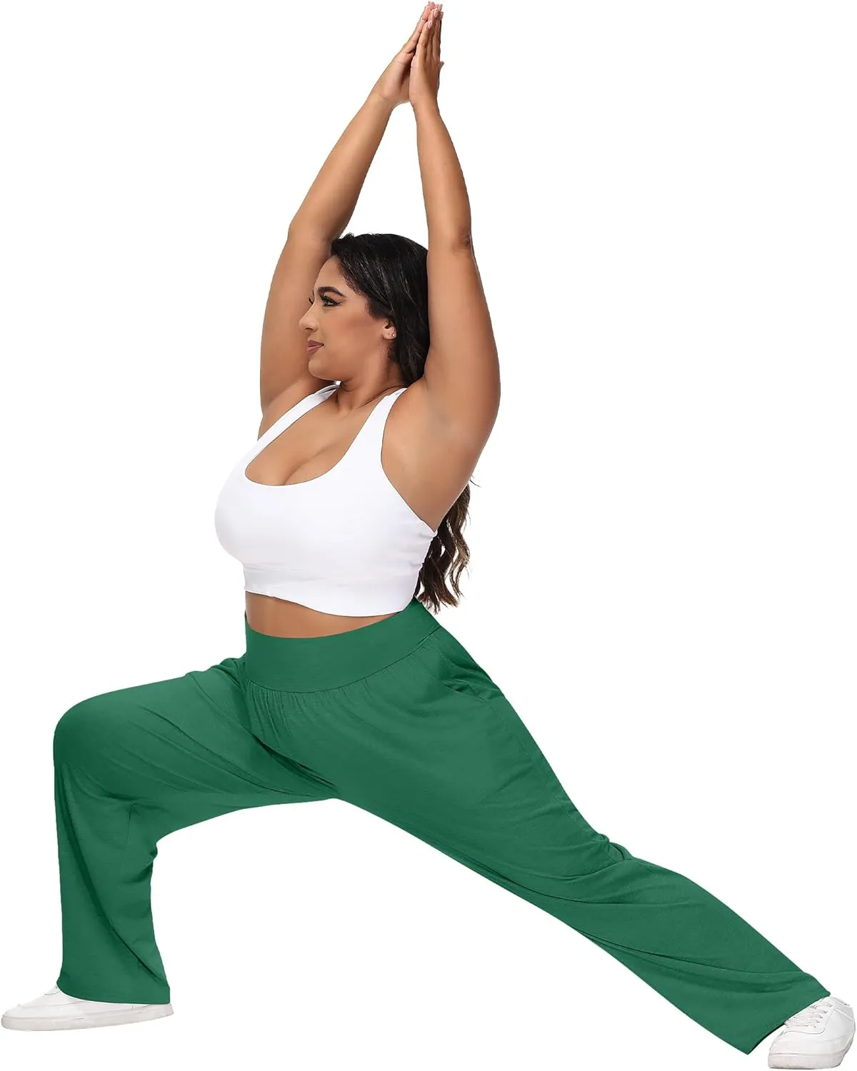 Neer 3 Pack Women Plus Size Wide Leg Yoga Pants High Waist Sweatpants Plus Size Palazzo Pants Lounge with Pockets
