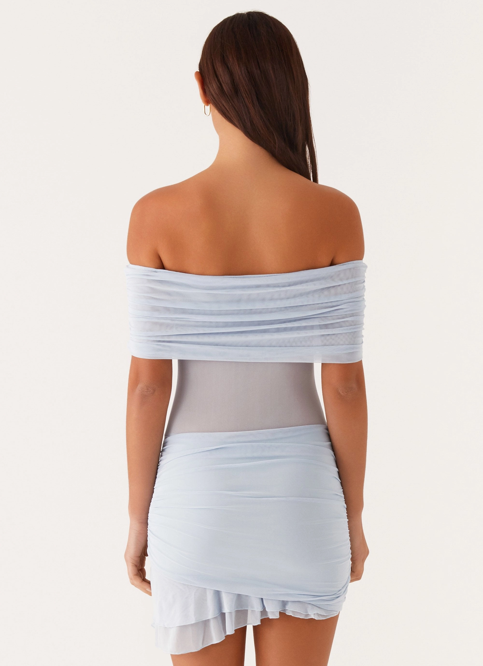 Nelly Off Shoulder Mini Dress - Blue Layer Ready