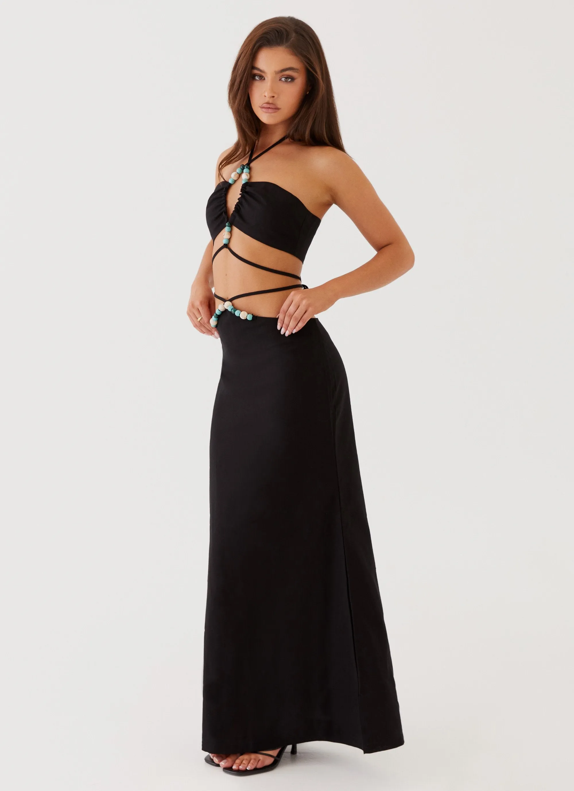 Neveah Beaded Maxi Skirt - Black Full Circle Creative Fashion