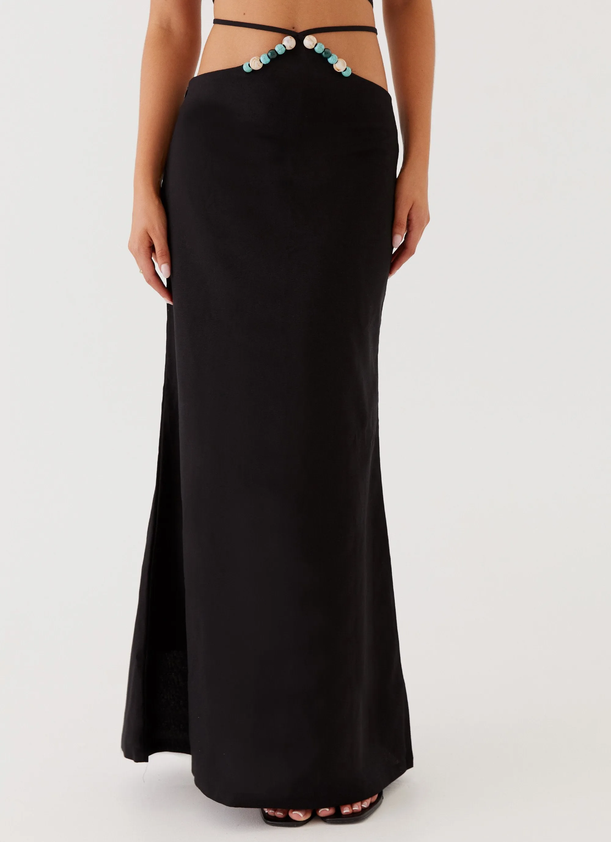 Neveah Beaded Maxi Skirt - Black Flexible Motion
