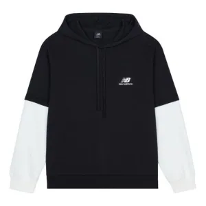 New Balance Colorblock Shoulder Drop Couple Style Sweatshirt Black