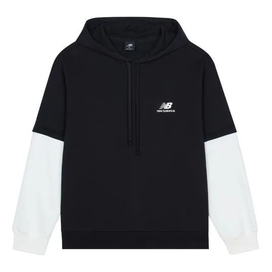 New Balance Colorblock Shoulder Drop Couple Style Sweatshirt Black