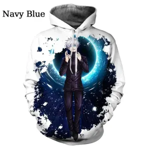 New Mens Fashion Hoodie Anime Manga Jujutsu Kaisen Pattern Sweatshirt 3D Print