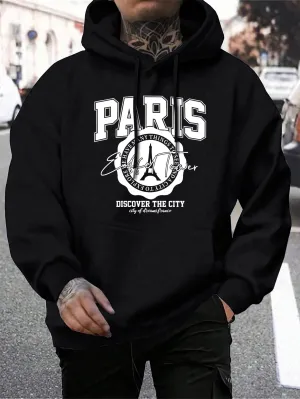 New Whiskey Castle Print Men'S Hoodies Fashion Fur-Liner Hoodie Warm Fleece Modern Mens Wear