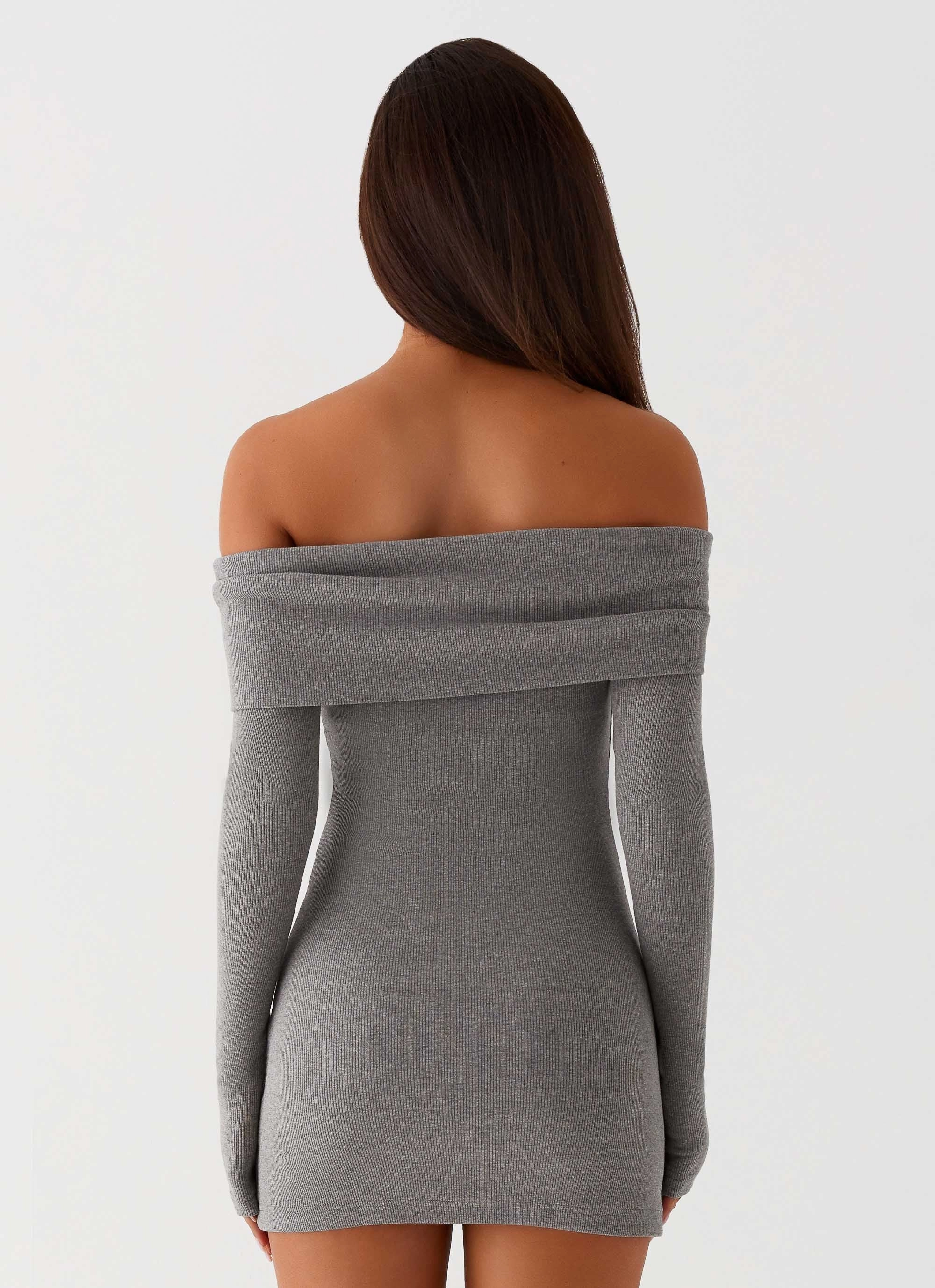 Bold Look Light Shape Tanzia Knit Mini Dress - Charcoal