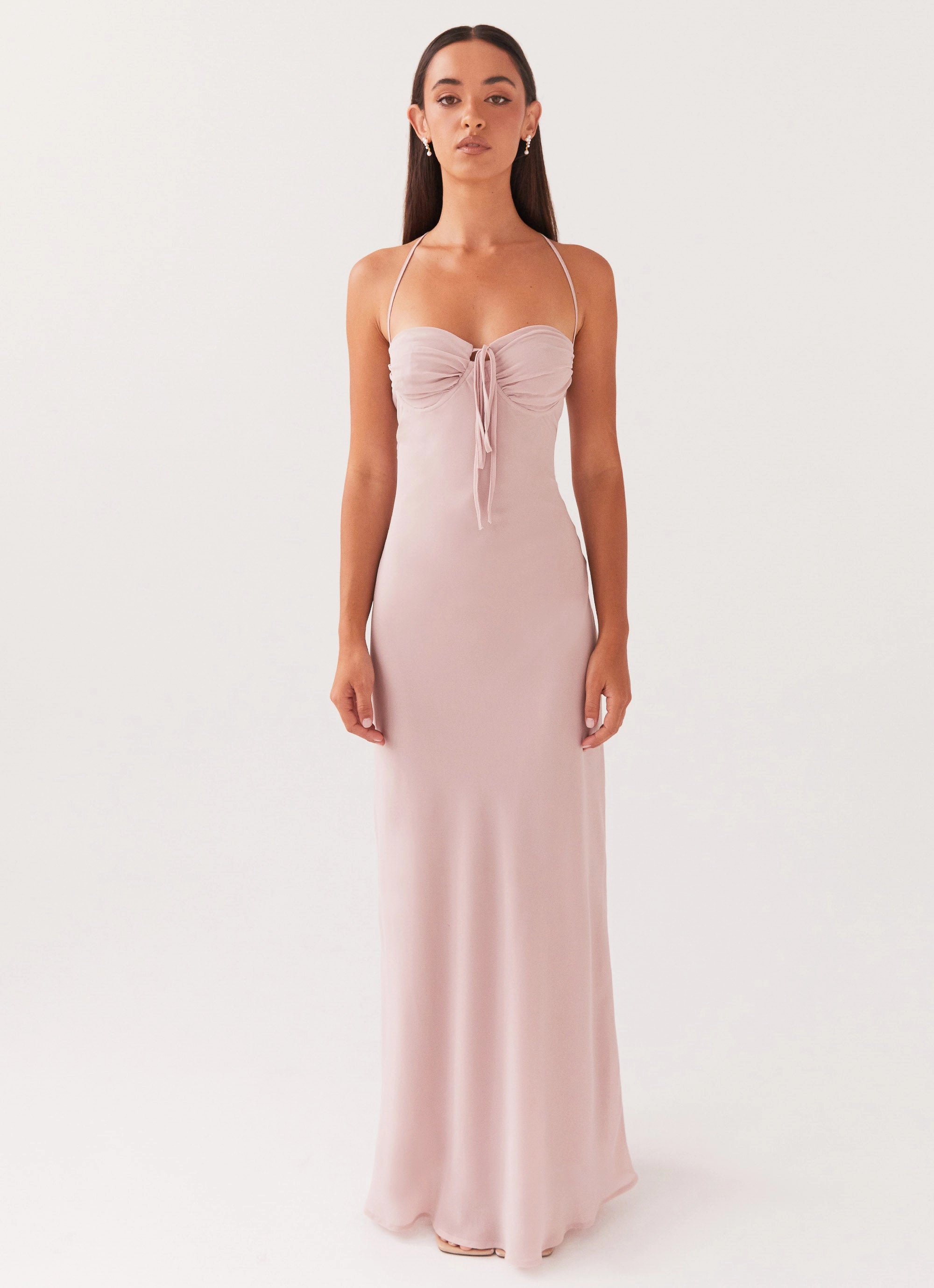 Flattering Waist Sophisticated Comfort Aveline Maxi Dress - Mauve