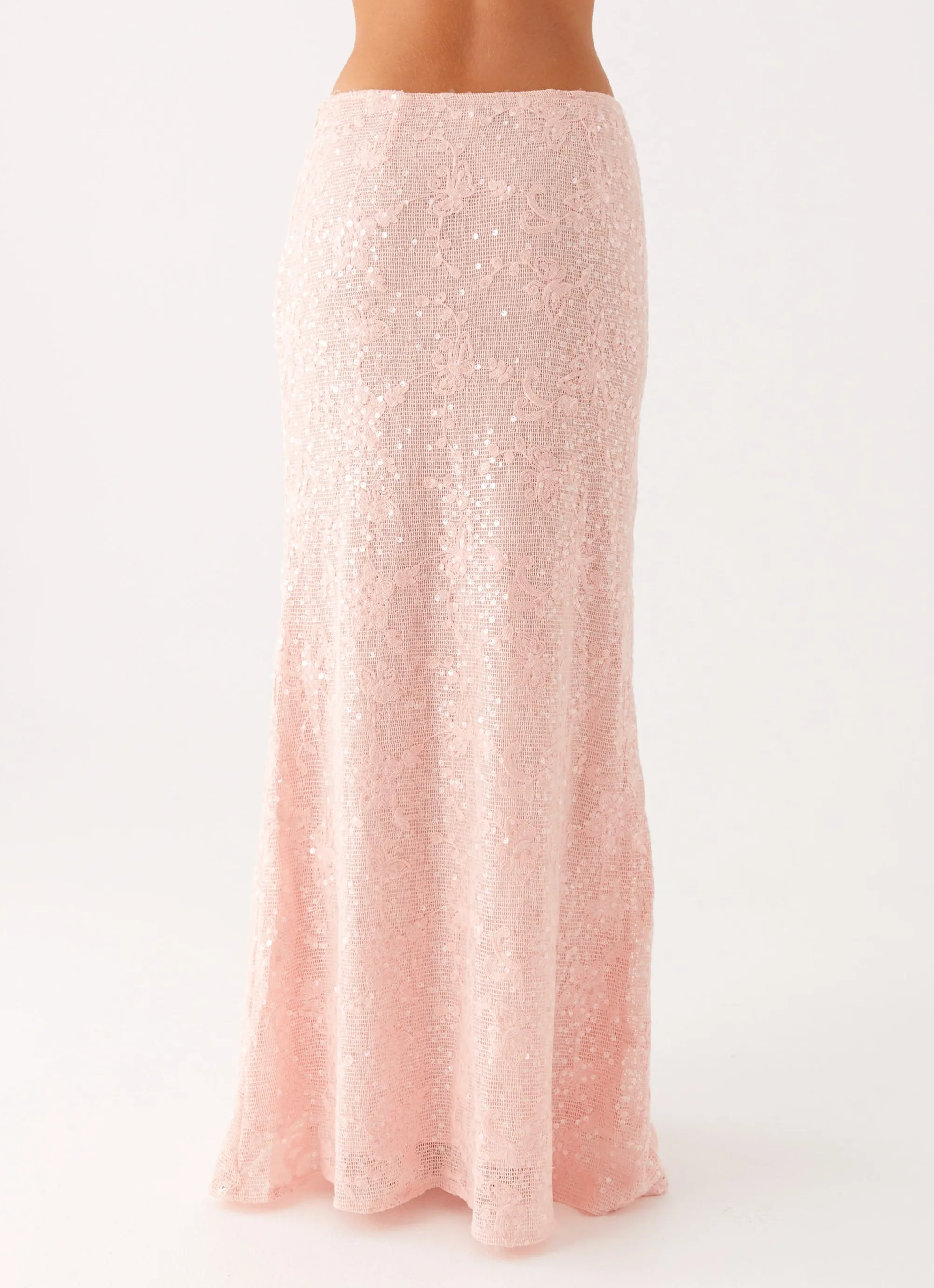 Nico Sequin Maxi Skirt - Pink Fade Resistant Cloth