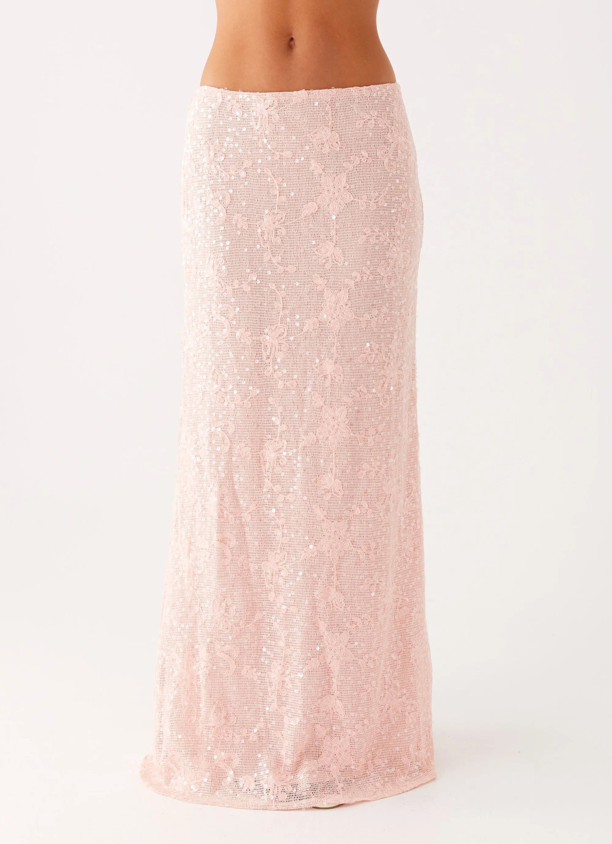 Nico Sequin Maxi Skirt - Pink Natural Mood Fashion Forward