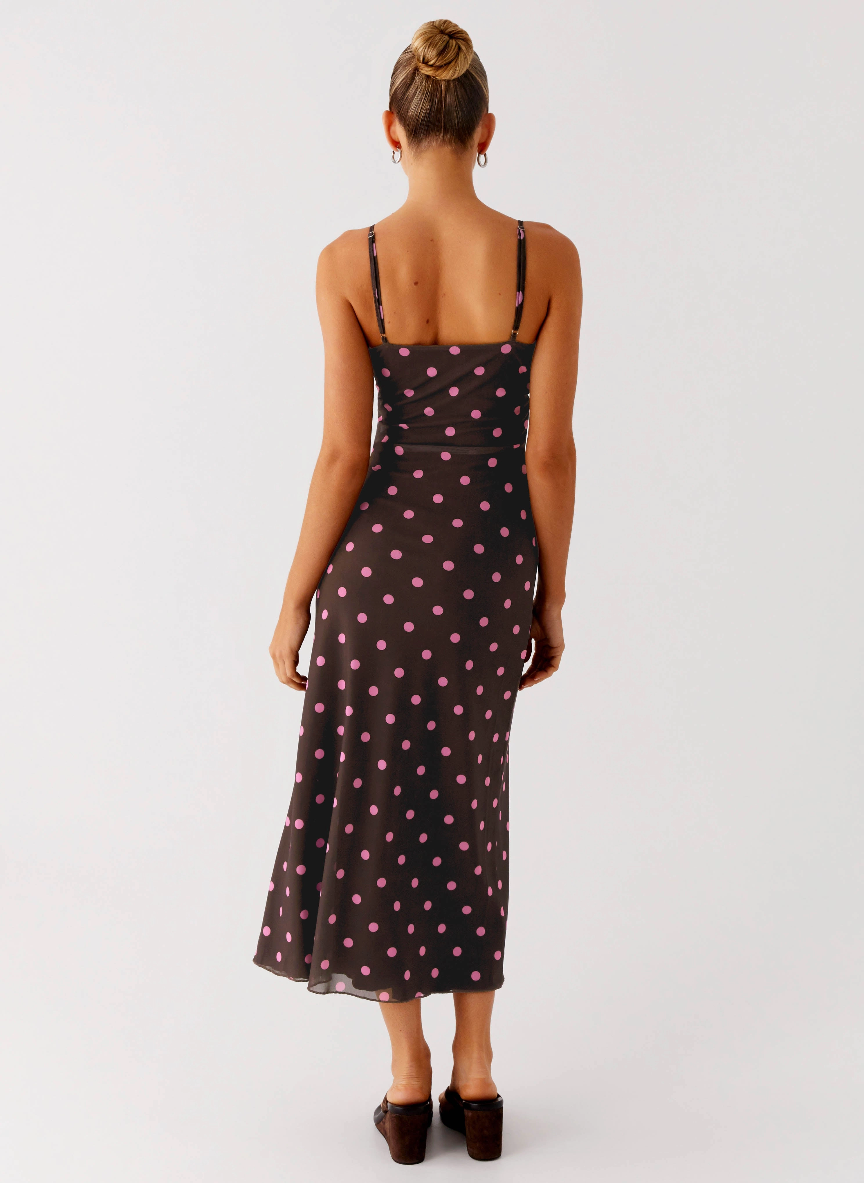 Latto Midi Dress - Chocolate Strawberry Dot Feminine Movement