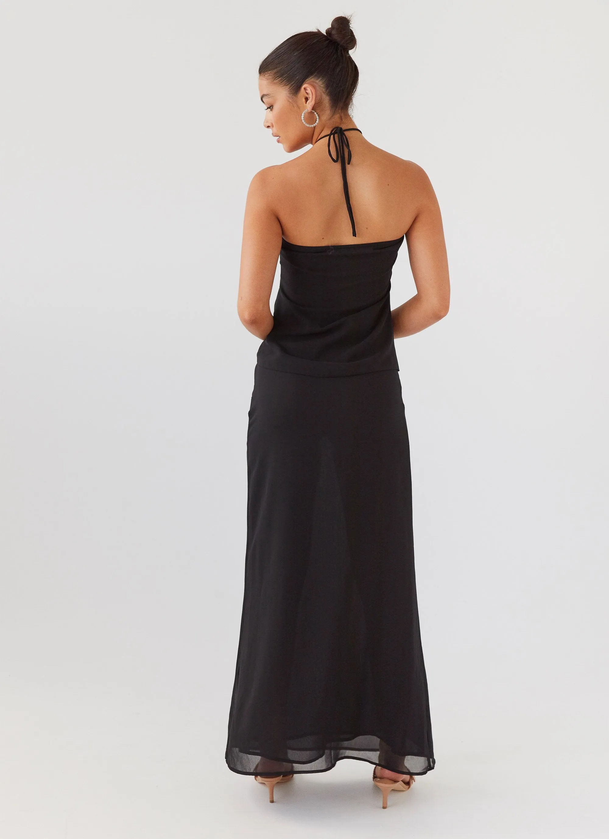 Nightfall Maxi Skirt - Midnight Stretch Comfort