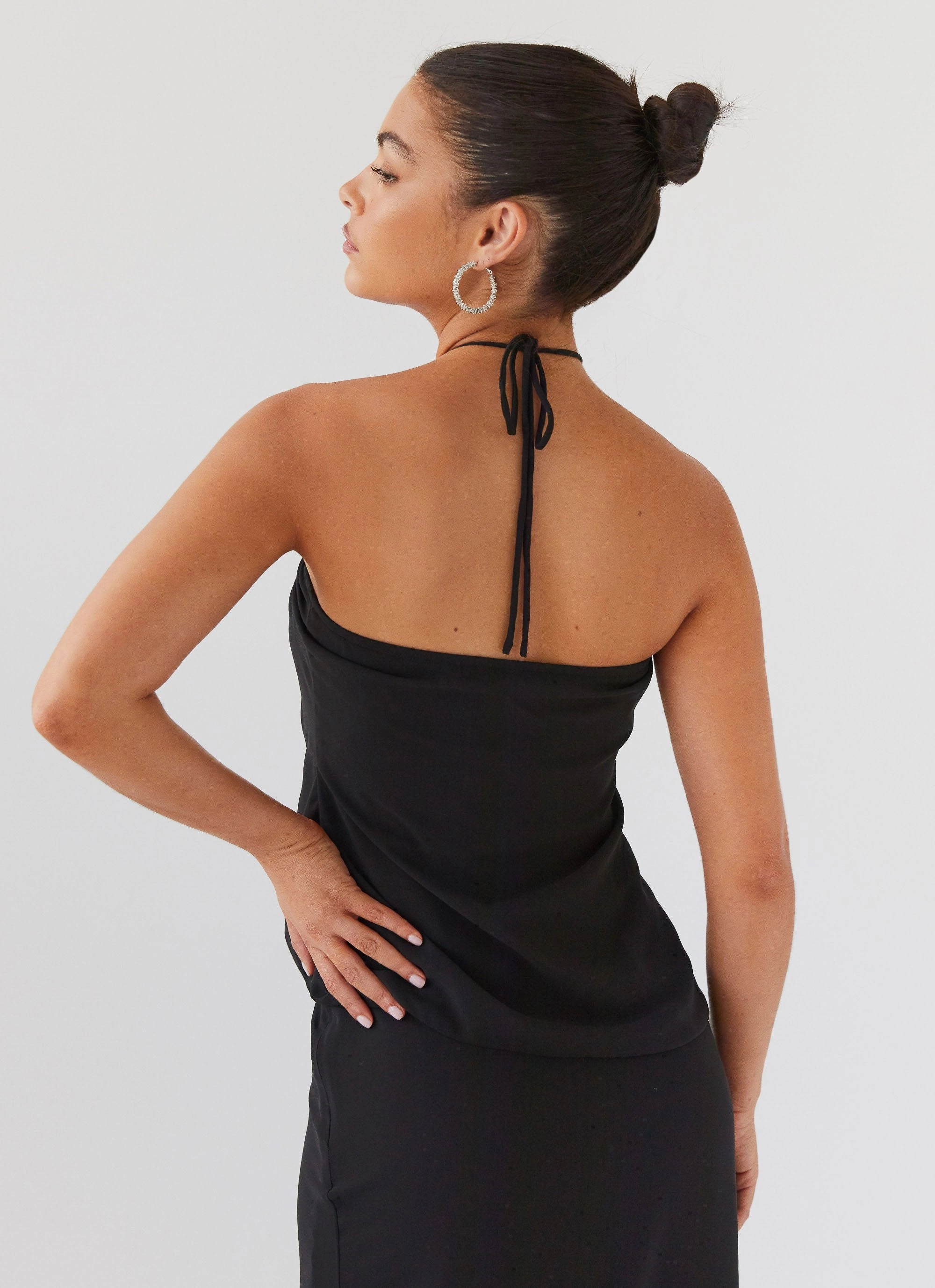 Bohemian style Nightfall Rose Tie Top - Midnight