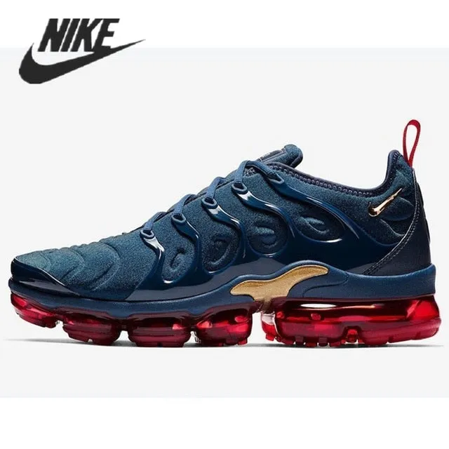 Nike- Air VaporMax Plus TN Women Men's Running Shoes Triple Black New Arrival Authentic Breathable Outdoor Sneakers 36-45