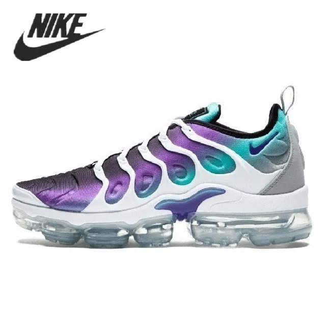 Nike- Air VaporMax Plus TN Women Men's Running Shoes Triple Black New Arrival Authentic Breathable Outdoor Sneakers 36-45