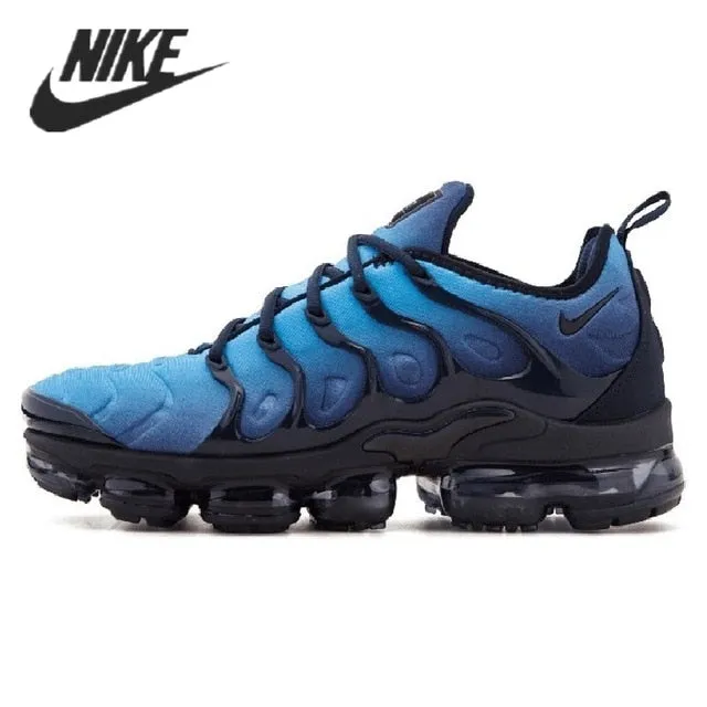 Nike- Air VaporMax Plus TN Women Men's Running Shoes Triple Black New Arrival Authentic Breathable Outdoor Sneakers 36-45