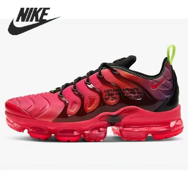 Nike- Air VaporMax Plus TN Women Men's Running Shoes Triple Black New Arrival Authentic Breathable Outdoor Sneakers 36-45