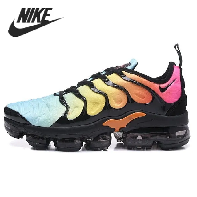 Nike- Air VaporMax Plus TN Women Men's Running Shoes Triple Black New Arrival Authentic Breathable Outdoor Sneakers 36-45