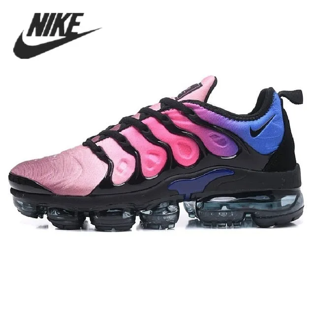 Nike- Air VaporMax Plus TN Women Men's Running Shoes Triple Black New Arrival Authentic Breathable Outdoor Sneakers 36-45