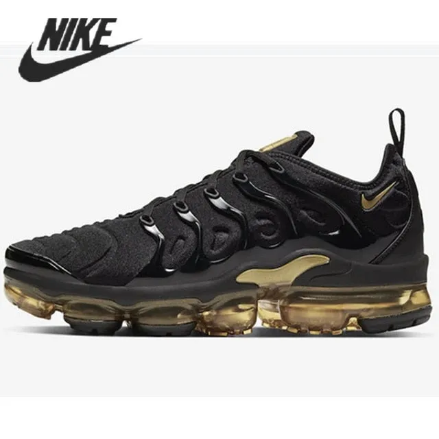 Nike- Air VaporMax Plus TN Women Men's Running Shoes Triple Black New Arrival Authentic Breathable Outdoor Sneakers 36-45