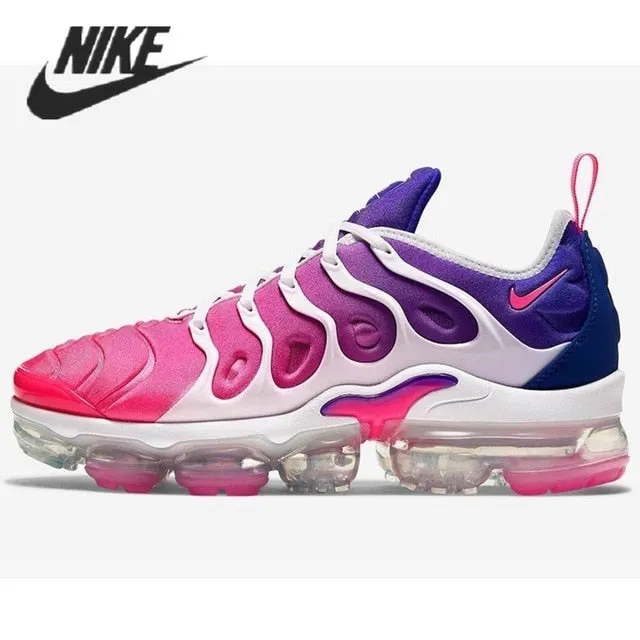 Nike- Air VaporMax Plus TN Women Men's Running Shoes Triple Black New Arrival Authentic Breathable Outdoor Sneakers 36-45