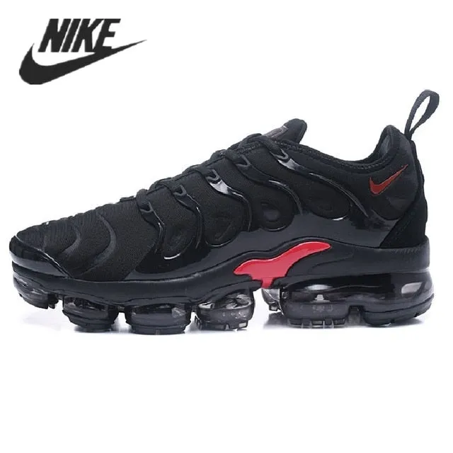 Nike- Air VaporMax Plus TN Women Men's Running Shoes Triple Black New Arrival Authentic Breathable Outdoor Sneakers 36-45