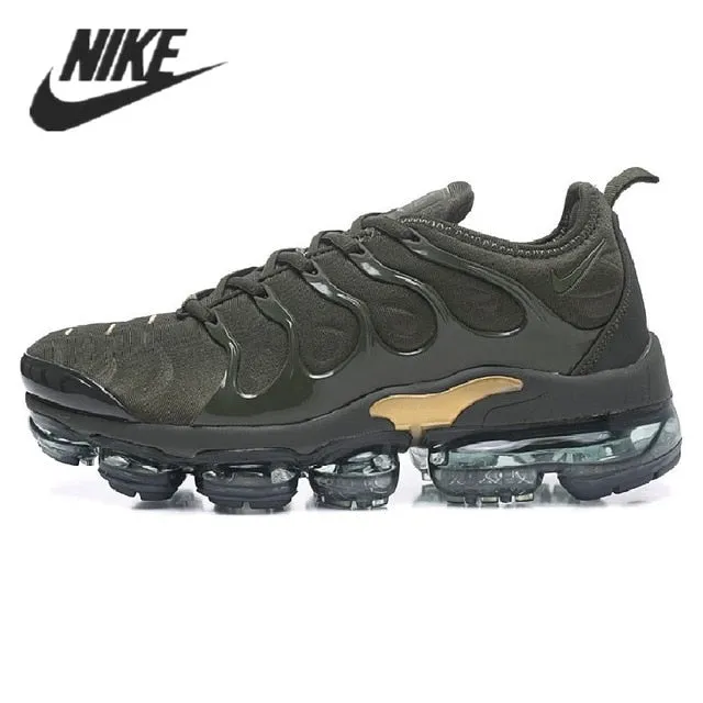 Nike- Air VaporMax Plus TN Women Men's Running Shoes Triple Black New Arrival Authentic Breathable Outdoor Sneakers 36-45
