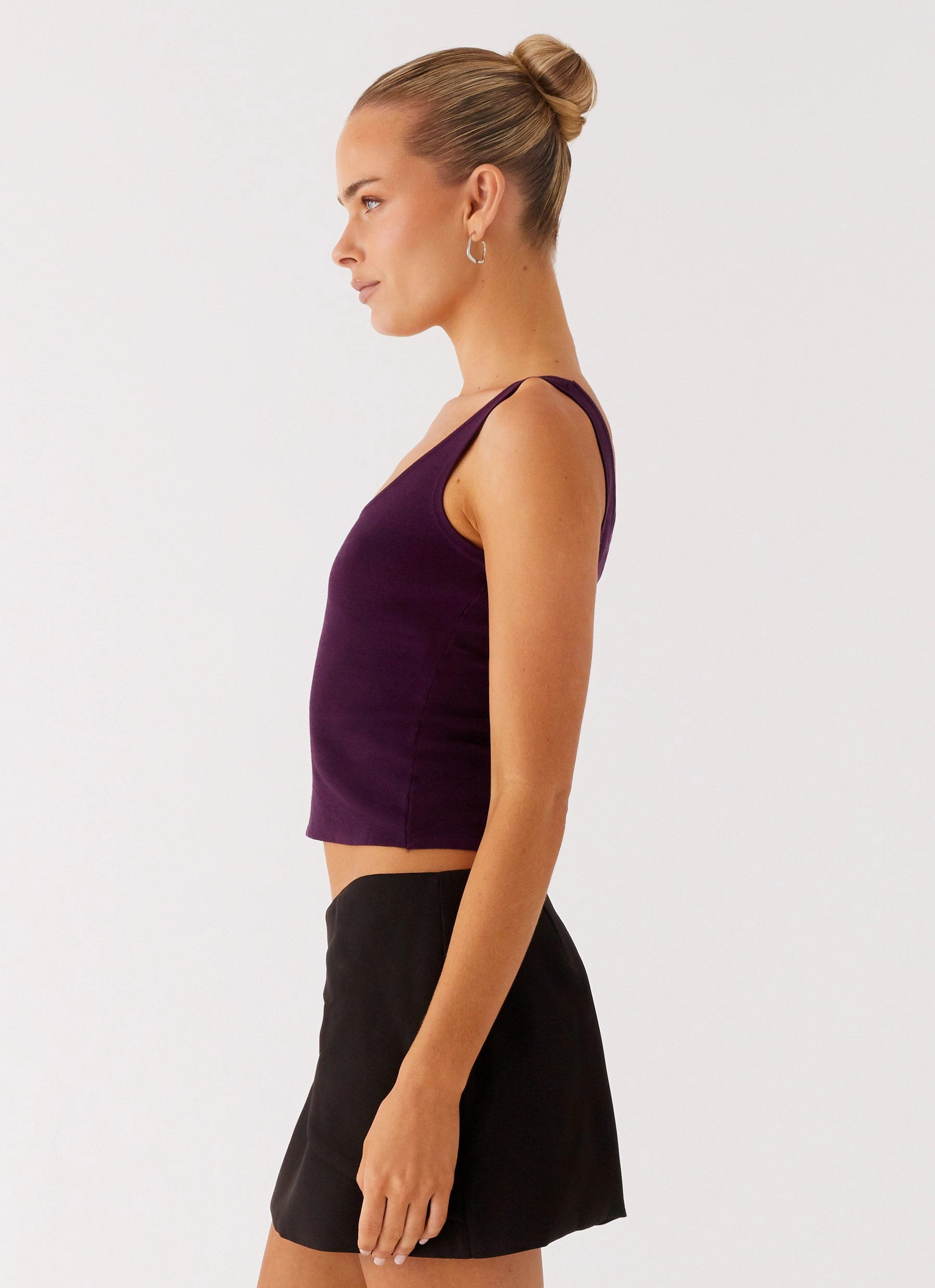 No Signal Knit Top - Plum WideNeckline