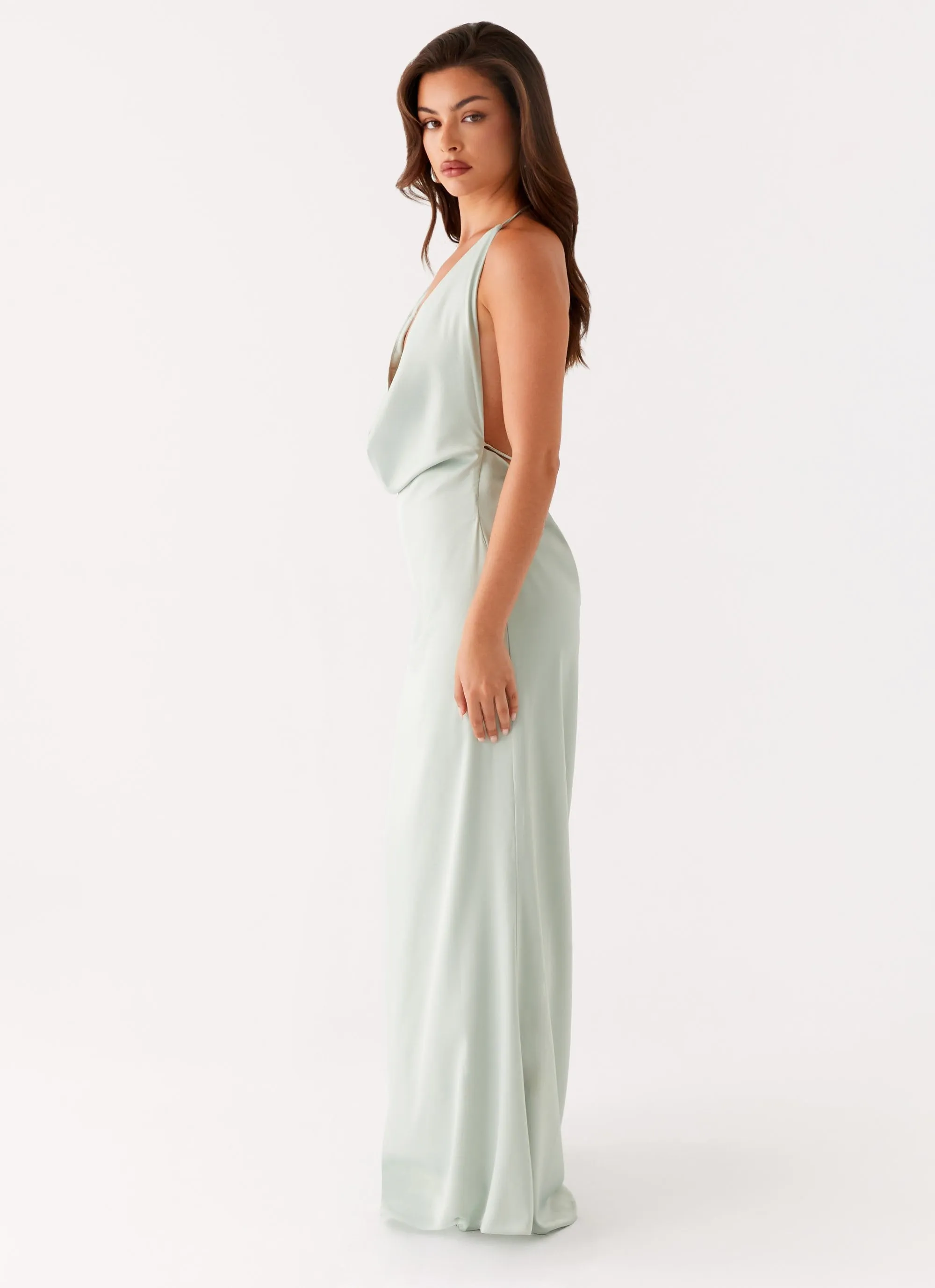 Noemi Maxi Dress - Sage Non-Iron Low Maintenance