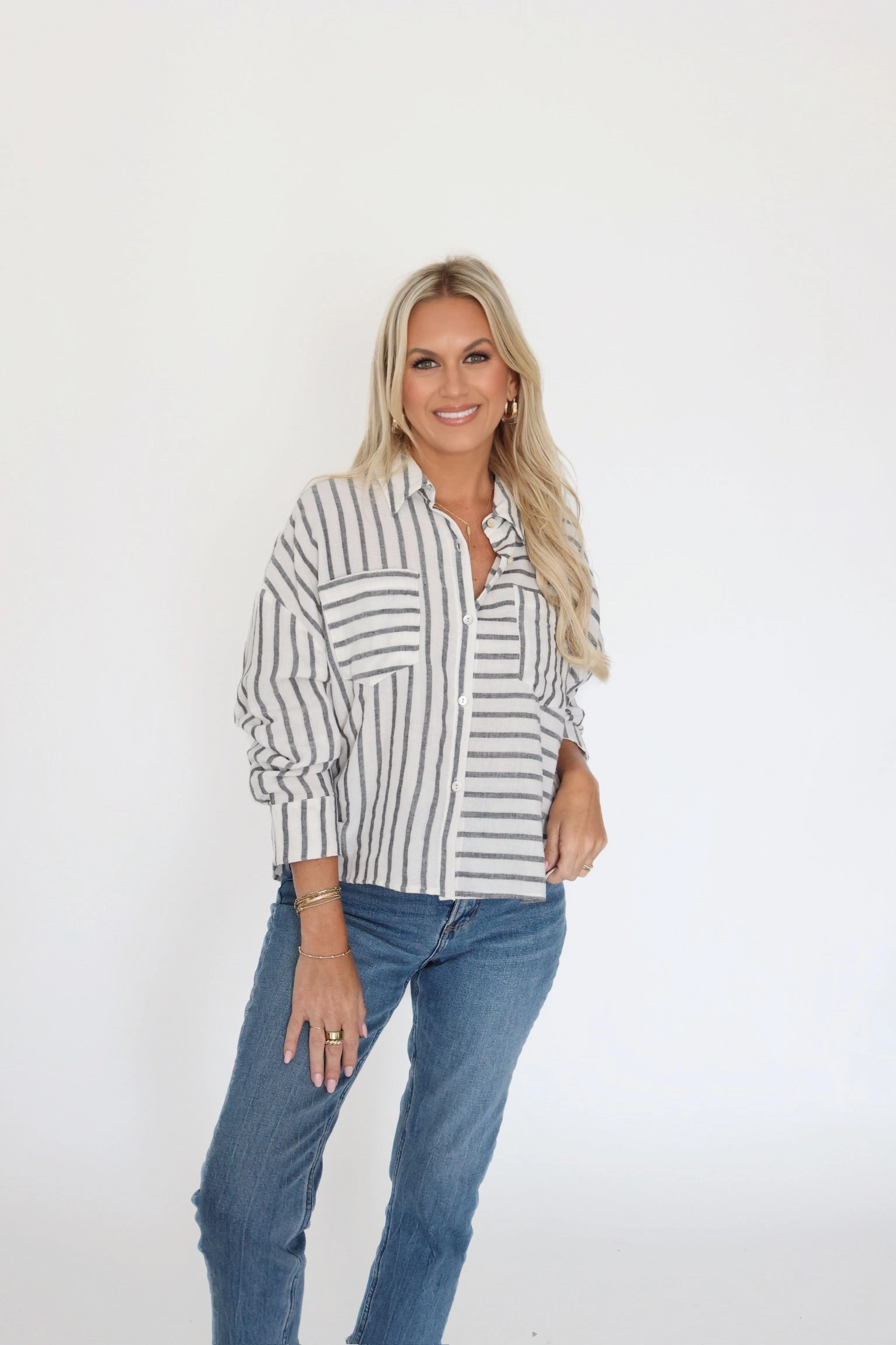 BreathableMoistureBarrier StretchKnit Brandi Stripe Shirt
