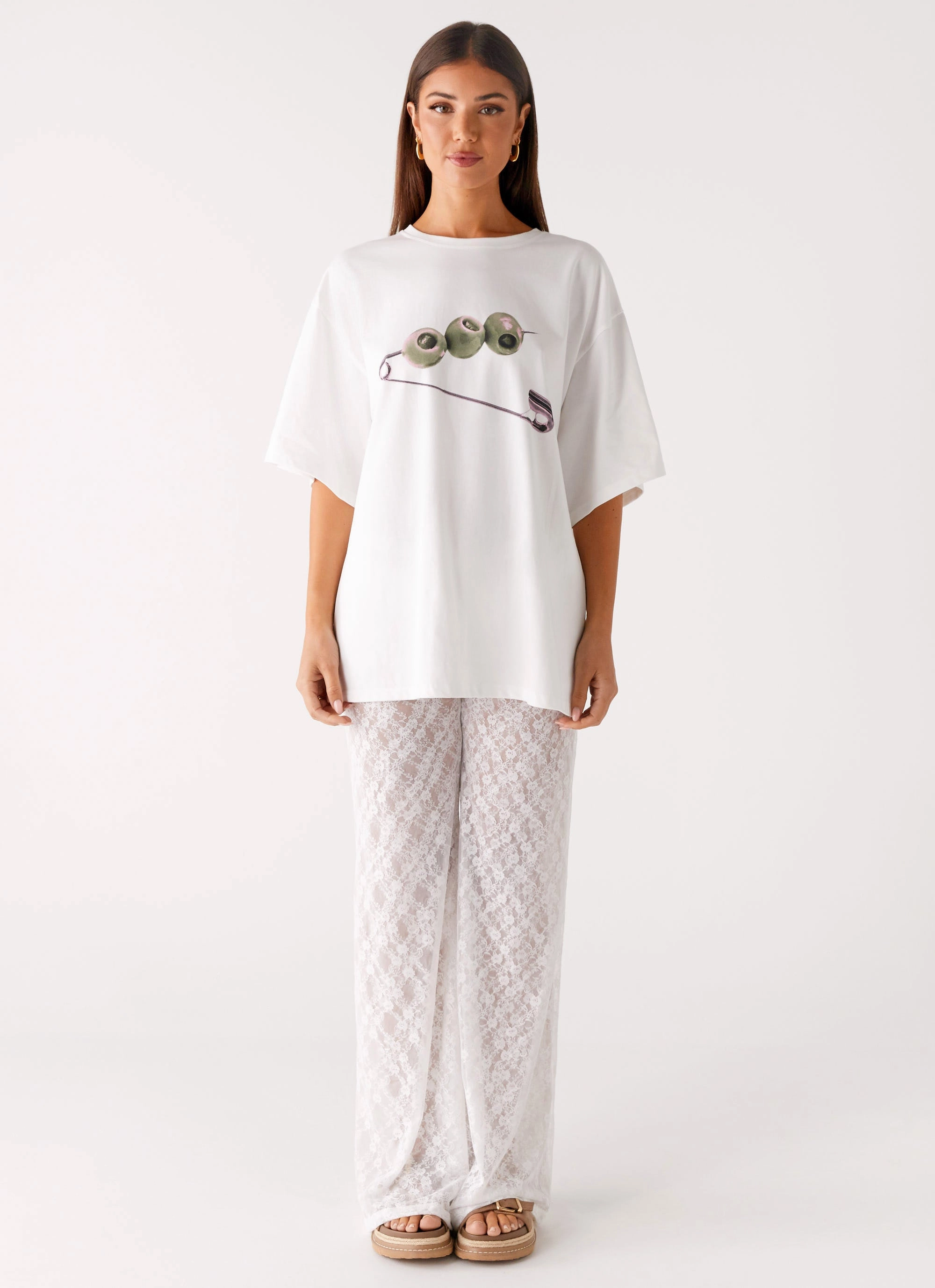 Matcha Lace Pants - White Quick Dry Fit