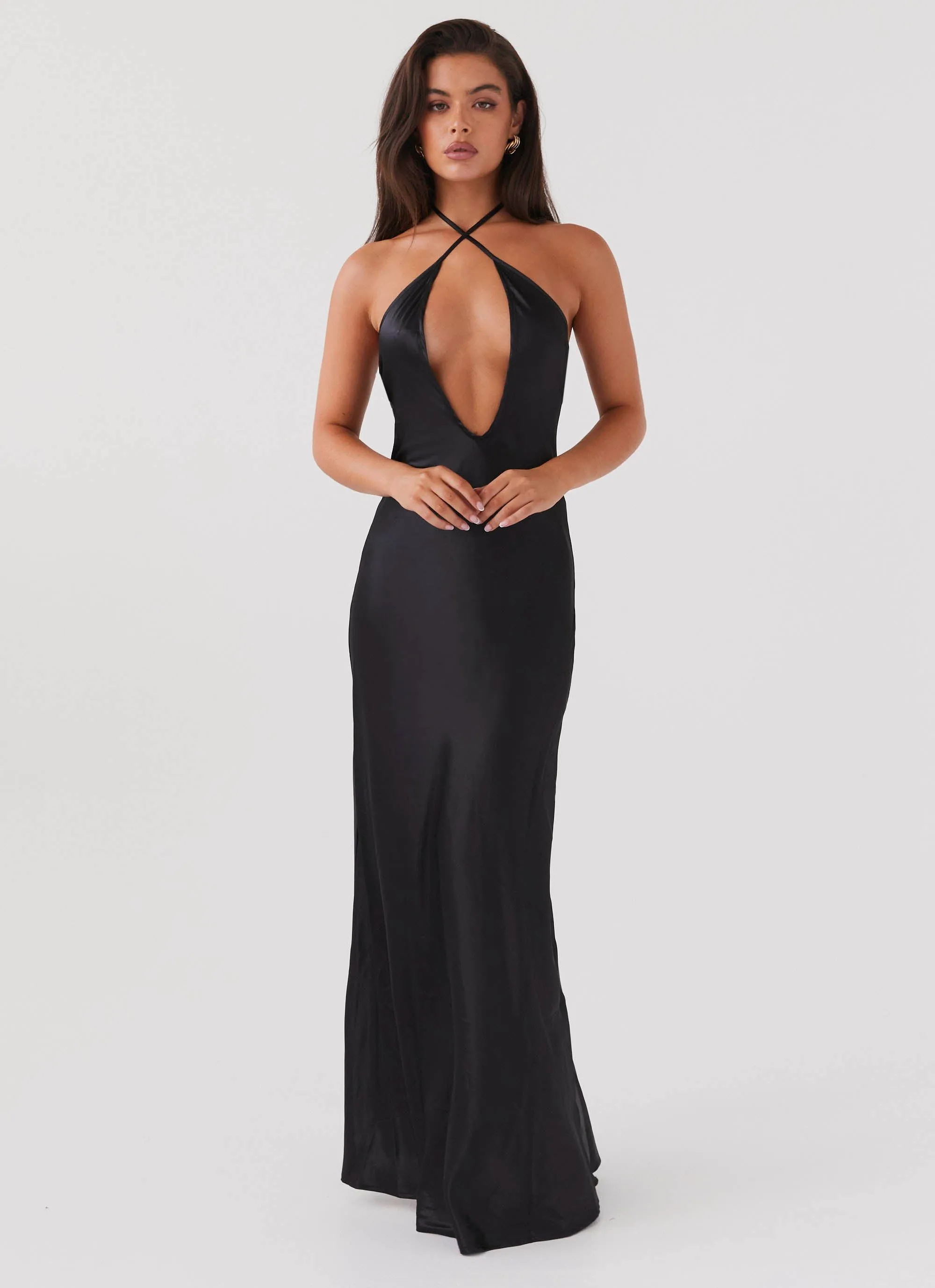 Quick-Dry Noir Symphony Maxi Dress - Black