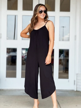 Noise Reducing Fabric The Flared Jumpsuit - Black The Flared Jumpsuit - Black Recycled Material Blend Summer Blouse
