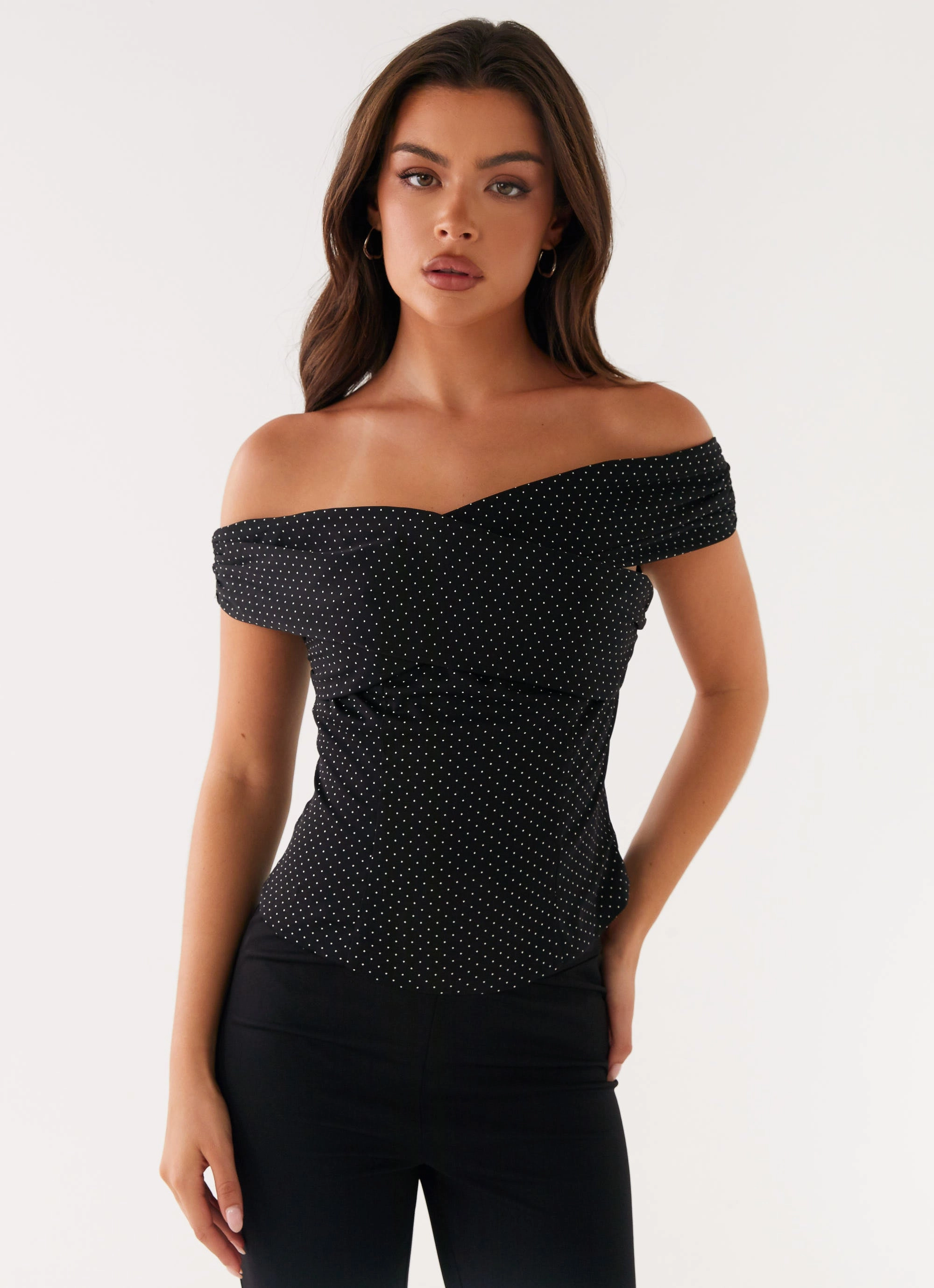 Tamera Top - Black Polka Dot PunctureResistantReinforcement