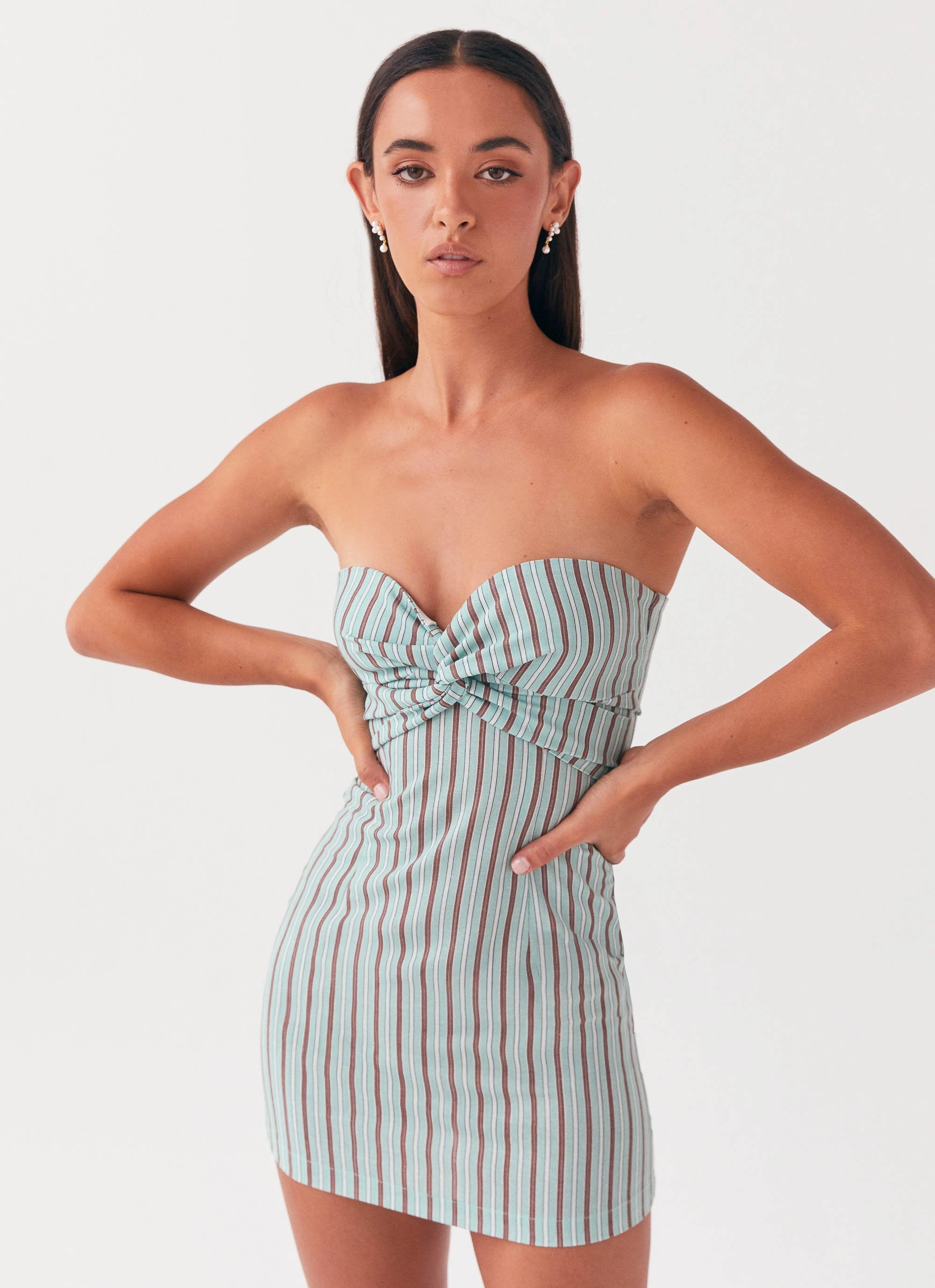 Statement Mood Noline Linen Mini Dress - Coastal Stripe