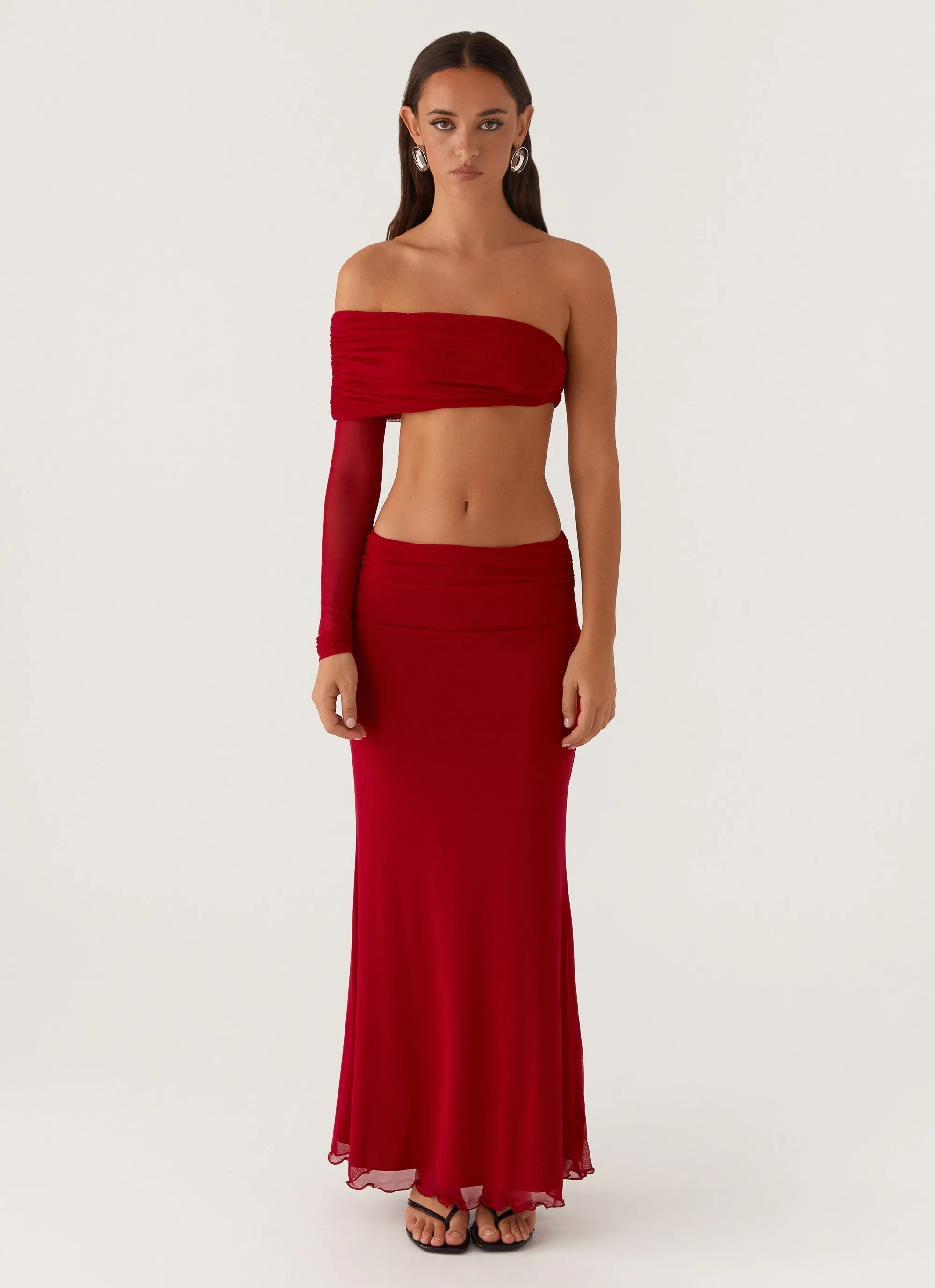 Neat Style Rayne Maxi Skirt - Red