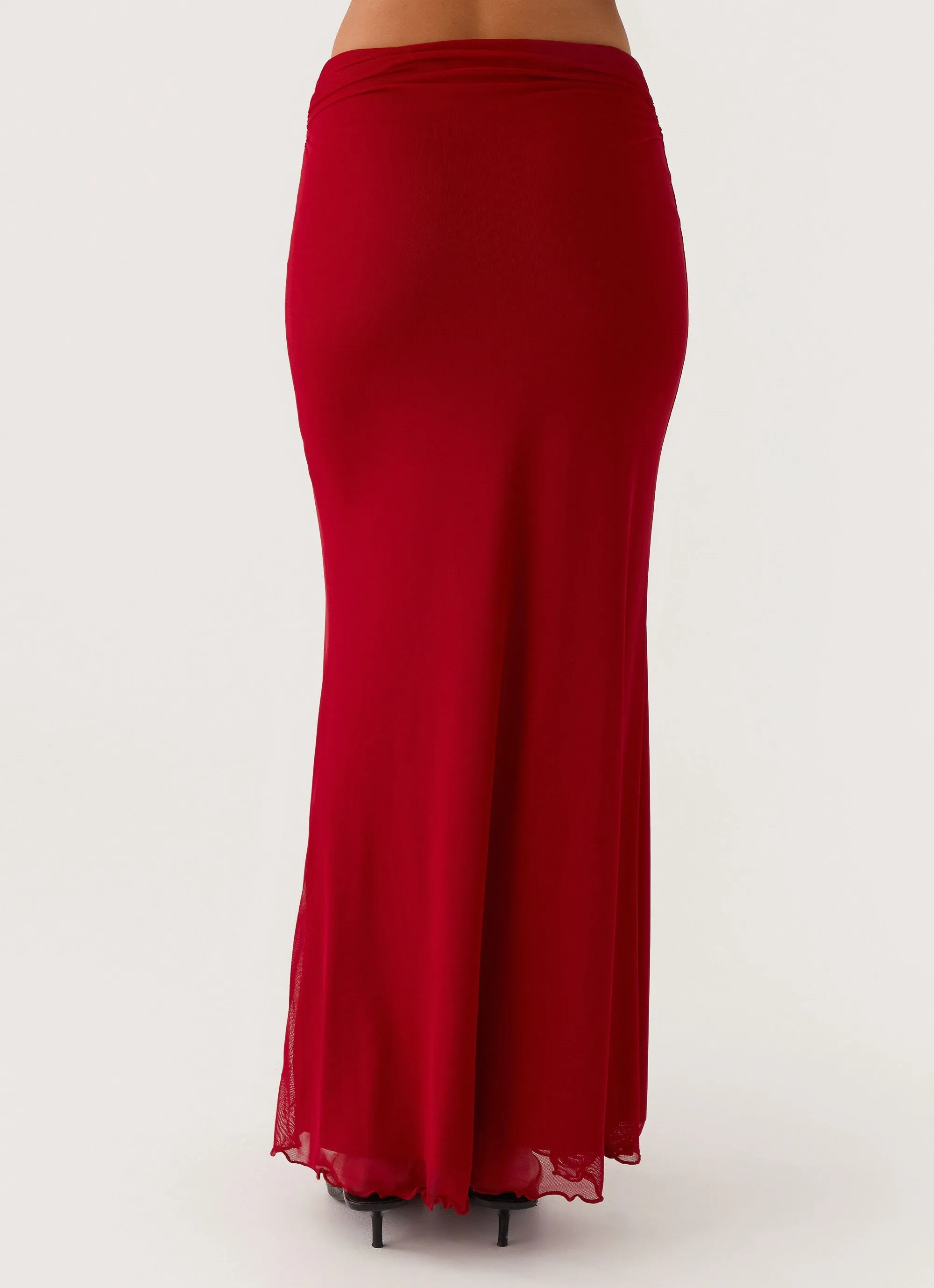 Layered Style Rayne Maxi Skirt - Red